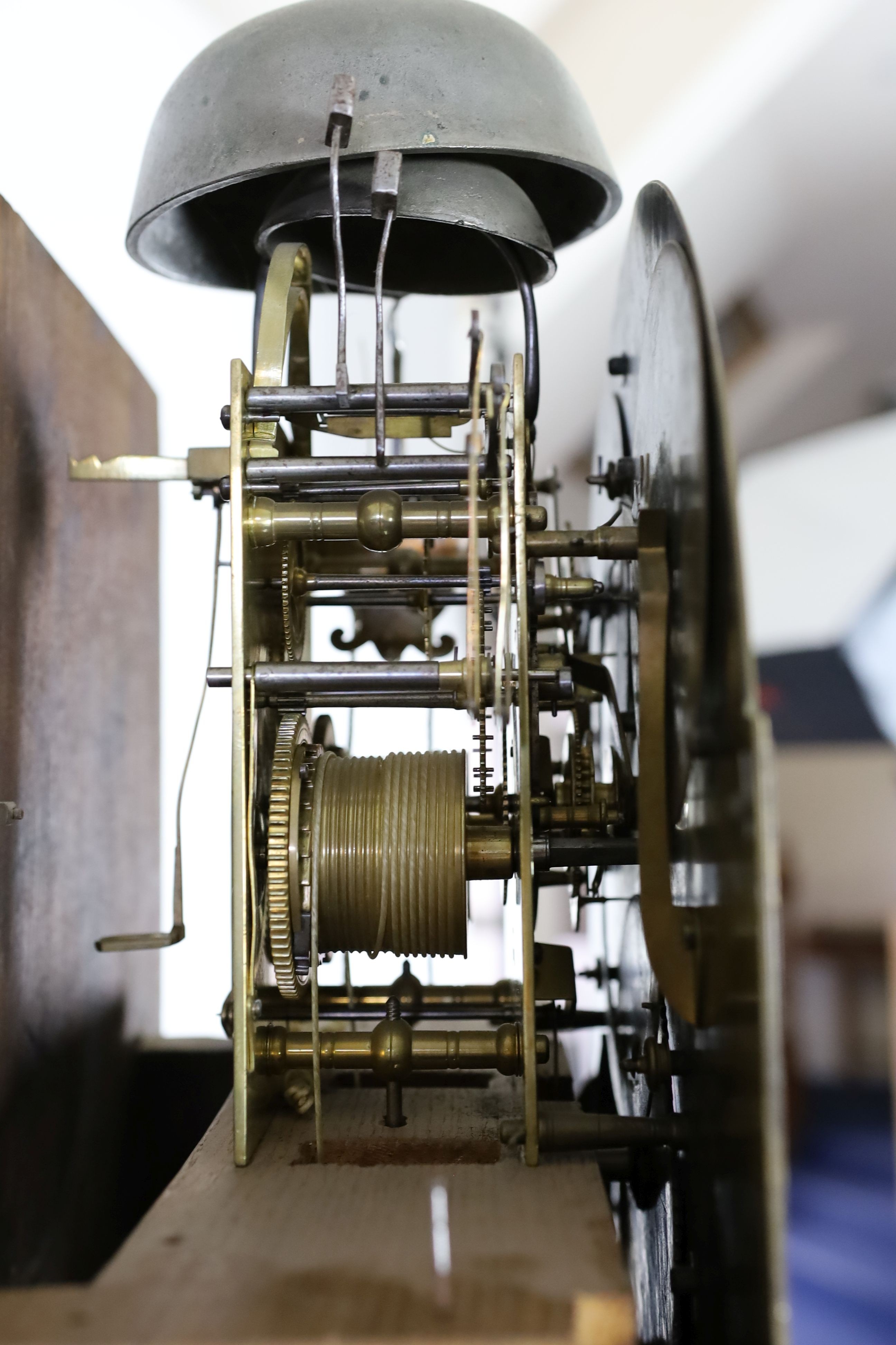 Paulus Bramer En Zoon of Amsterdam. An 18th century Dutch walnut repeating 8-day alarum longcase clock H.275cm. W. 68cm.